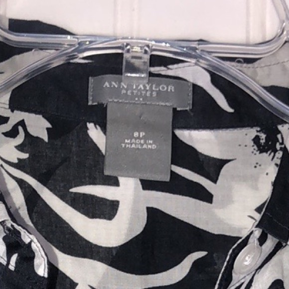 Ann Taylor Petites Navy Blue/White Floral Blouse - Picture 7 of 7